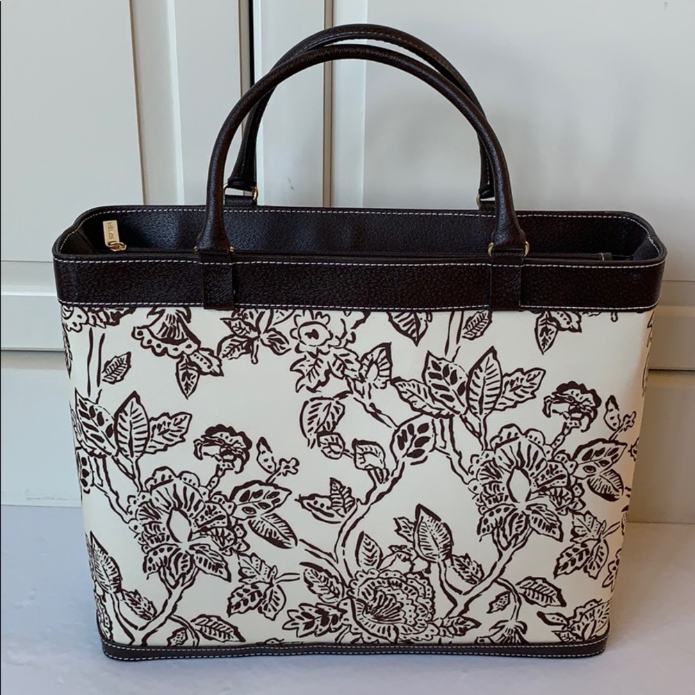 Estee Lauder Leather Floral Purse
